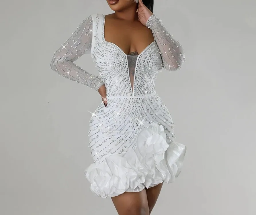 250708 Womens Beaded Rhinestone Dress High Waist Hip Wrap Party Dress For  Commuting And Evening Wear From Shen8407, $40.45 In Bulk | DHgate.Com
