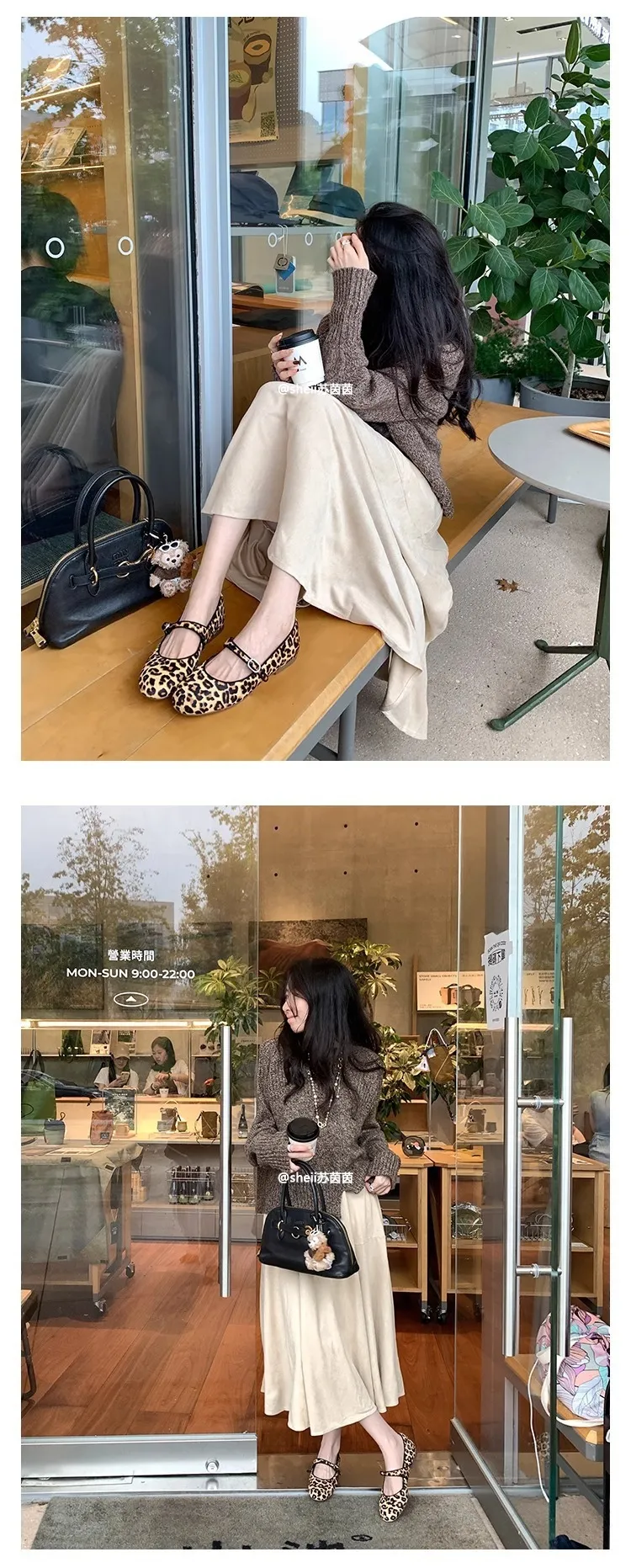 Cowhide Version ~ Leopard Print One-Strap Flat Mary Jane Women, Grandma Shoes, Ballet Shoes For Women Ddmysaturn_voghion.com