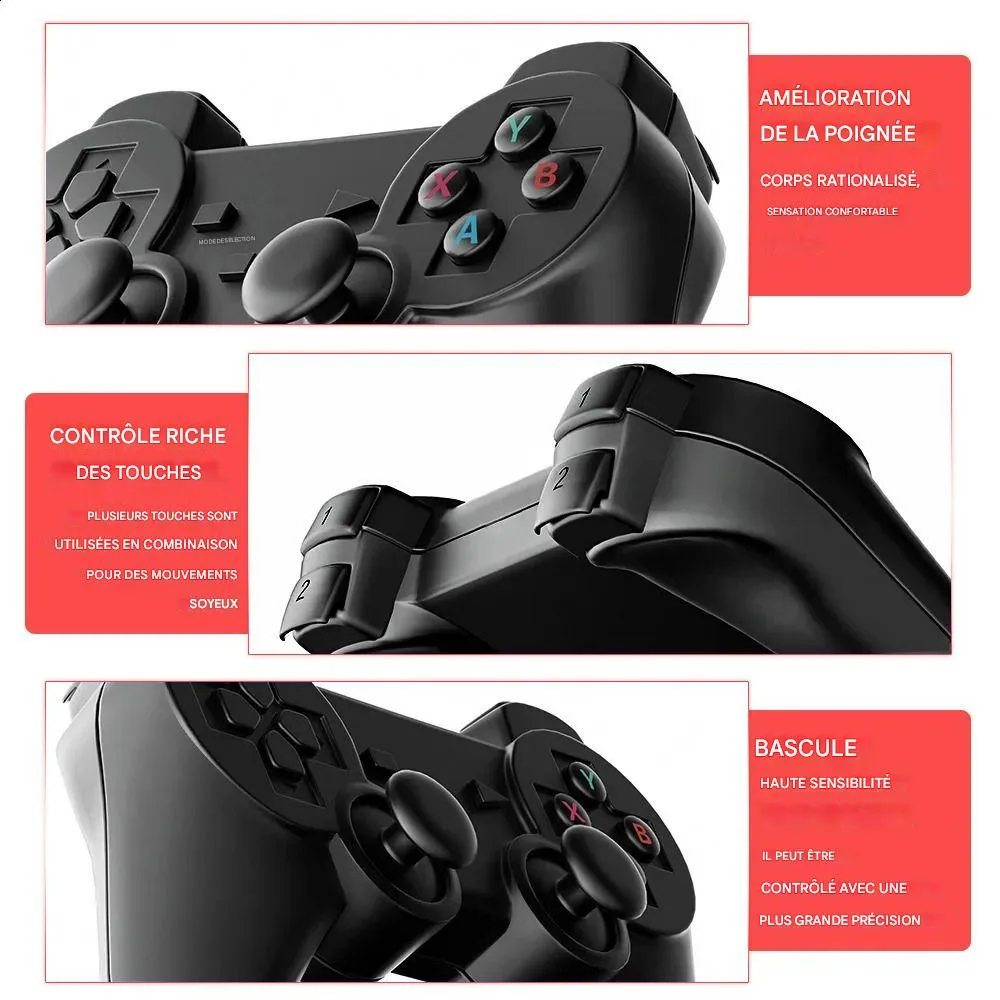 Mini Console Rétro Plug And Play – 2 Manettes Sans Fil 2,4G – 58 000 Jeux Intégrés Sur Carte 256 Go – Sortie 4K