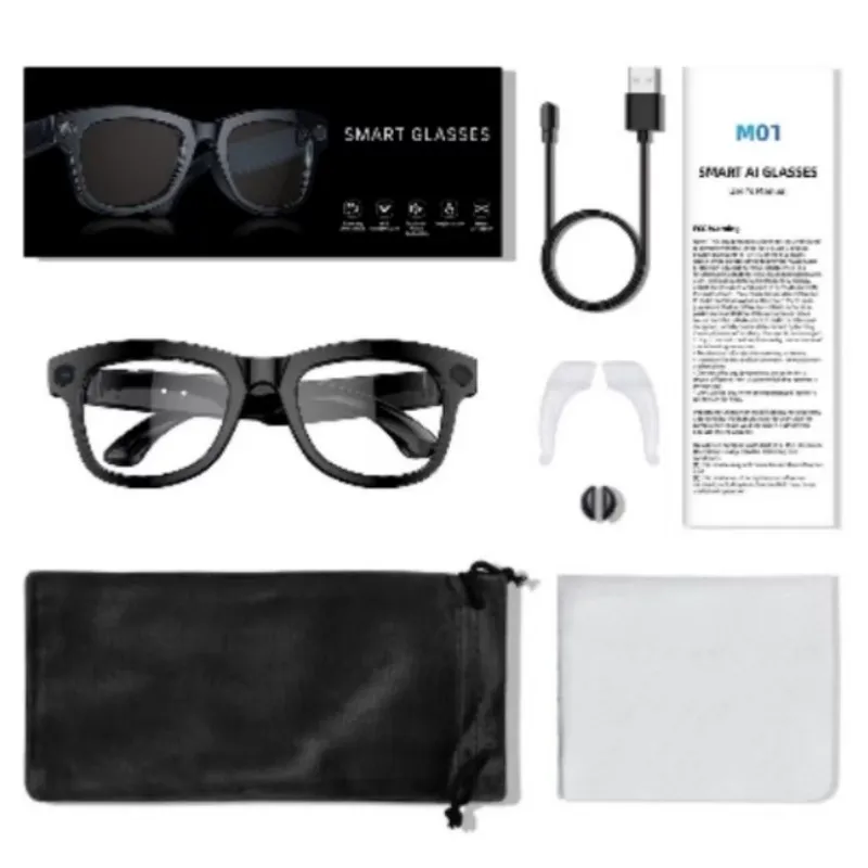 M01 Smart Glasses With Camera, AI Translation, Object Recognition, Chat, GPT, Bluetooth Glasses, Calls, Music_voghion.com