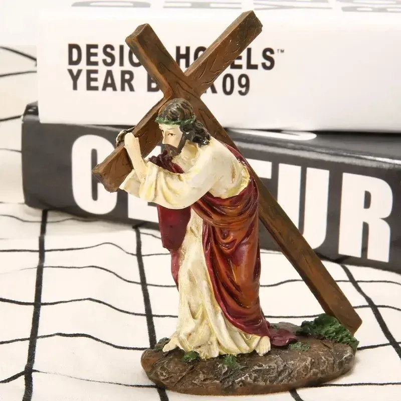 Juliana Jesus On Cross Statue – Resin Christ Figurine, Memorial Collectible Ornament (Christianity, 60534)