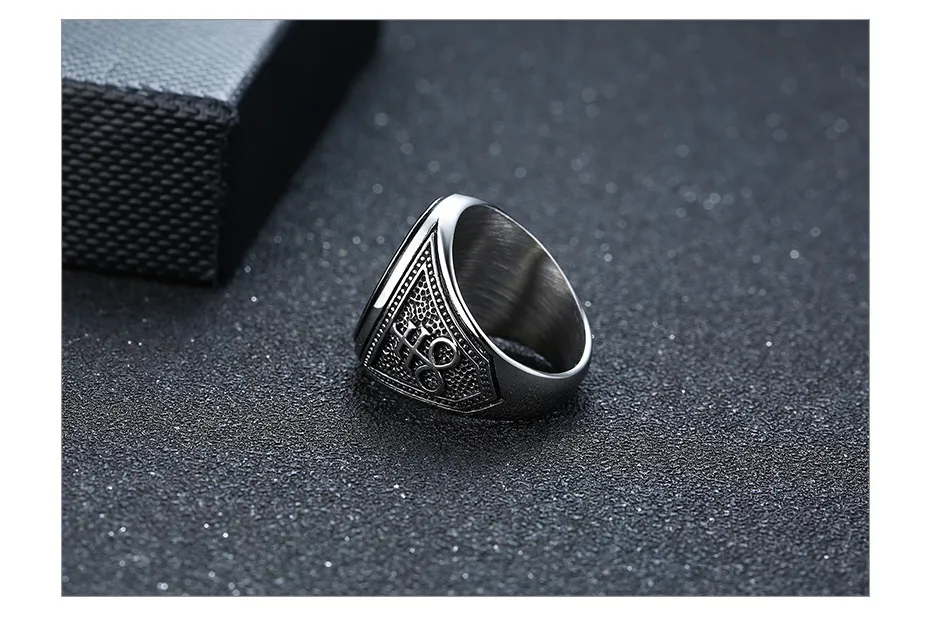 Vnox Stainless Steel Devil Seal Of Satan Signet Ring From