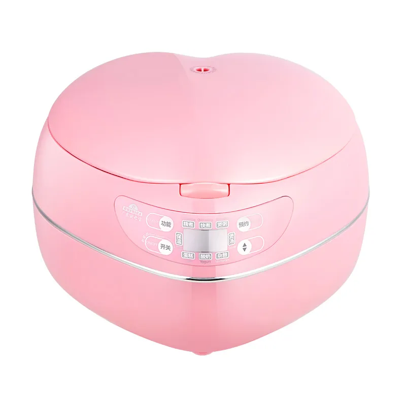 コンパクト電気炊飯器マルチ機能 ハート型デザイン、1.8L容量
