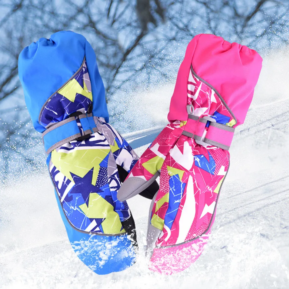 Per Corsa E Ciclismo Guanti Neve Bambina Guanti Da Sci Per Bambini Invernali, -15 °C Antivento Impermeabili Caldi Freddi Sport Allaria Aperta Snowboard Ciclismo Ragazzi E Ragazze 4 13 Anni 1 Guanti