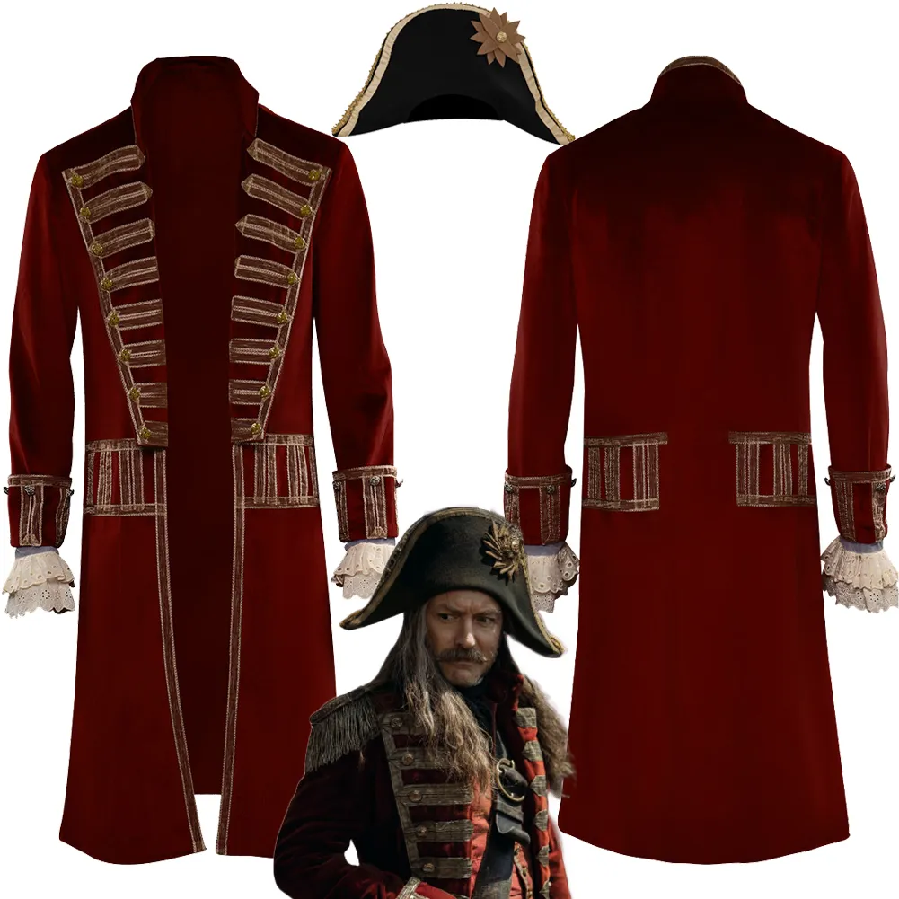 Capitano Hook Cosplay Men Cappello Costume 2023 Film Peter Cosplay