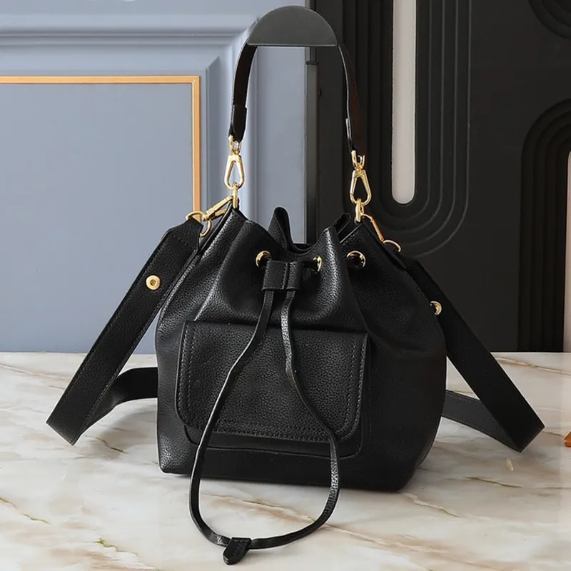 Luxury Drawstring Leather Bucket Crossbody Bag With... From Tom_bag ...
