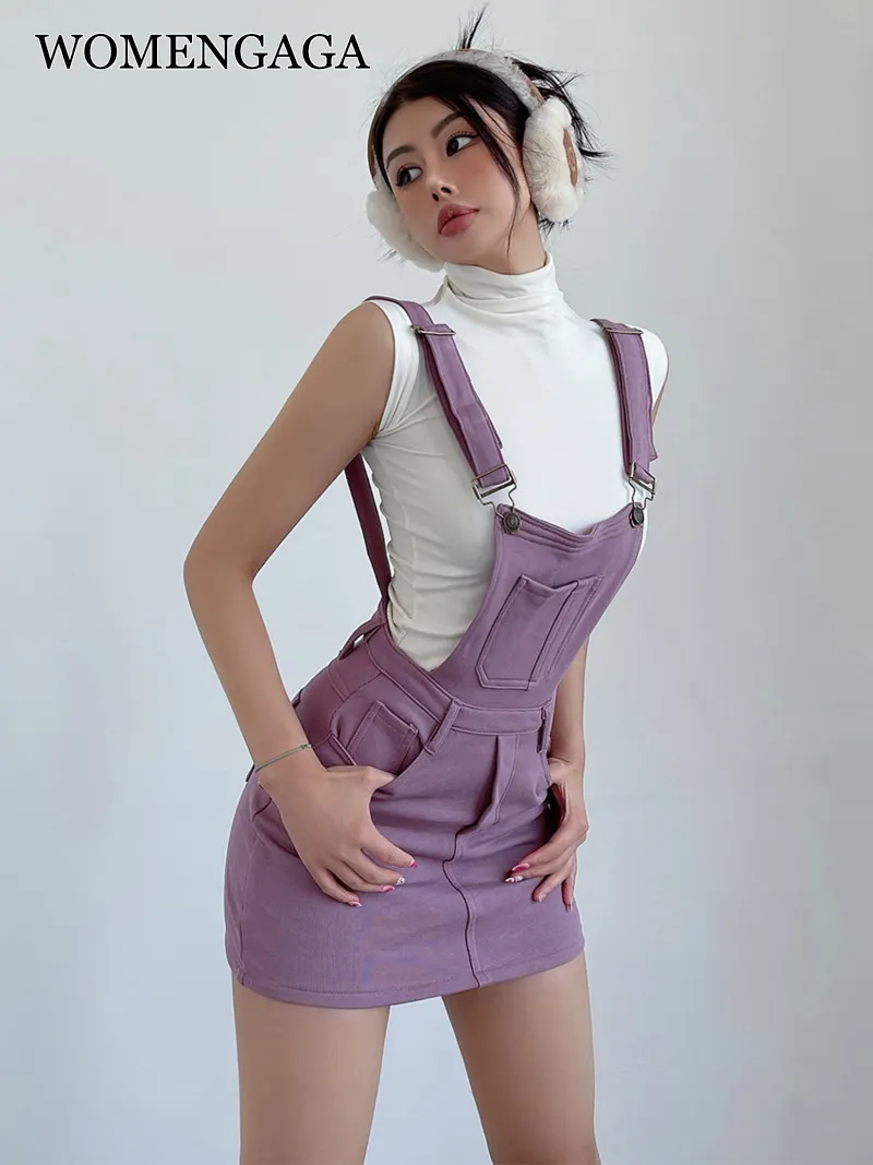 WOMENGAGA Denim Adjustable Strap Mini Dress Slim... From Men_essentials,  $31 In Bulk | DHgate.Com