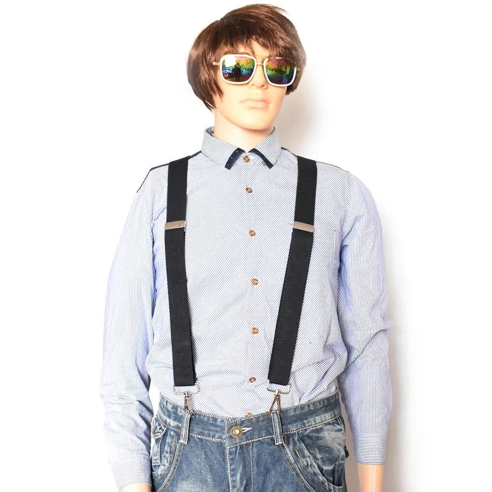 Bretelle elastiche regolabili con retro a X largo da uomo da 1 pezzo