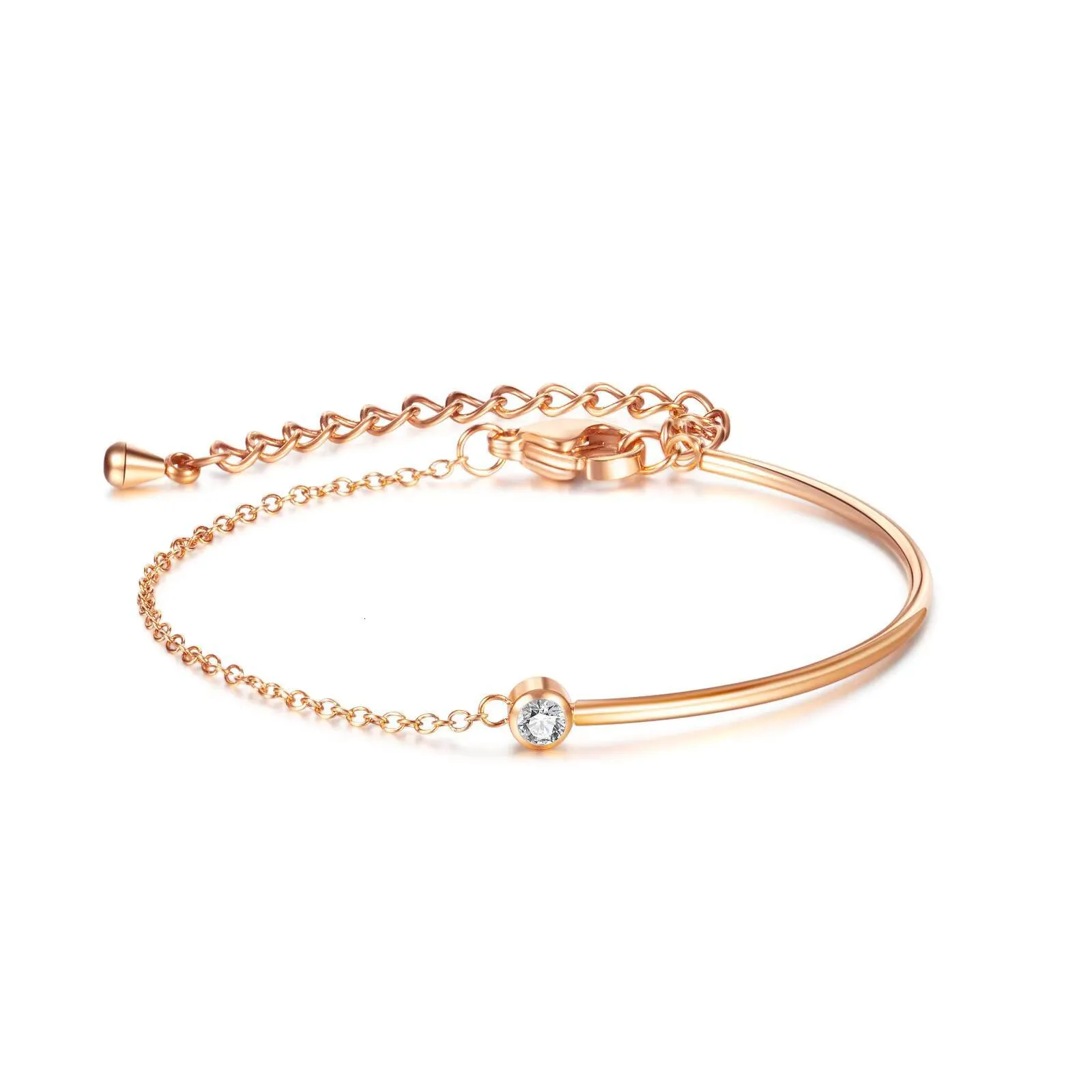 バラのデザインブレスレット：女性のための立方体ジルコニアとの14K 