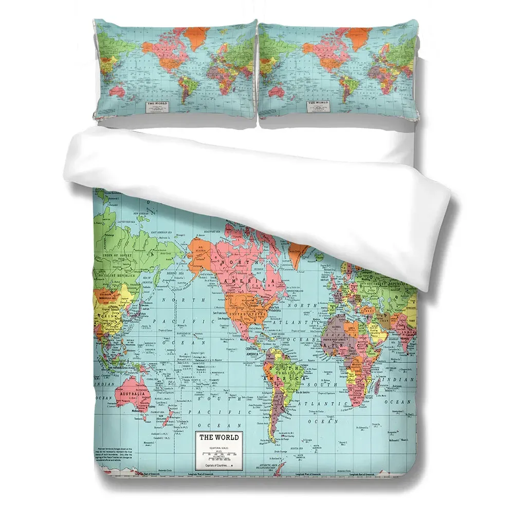 World Nautical Map Duvet Cover Set Bed Linen... From Dh4402004, $33.11 ...