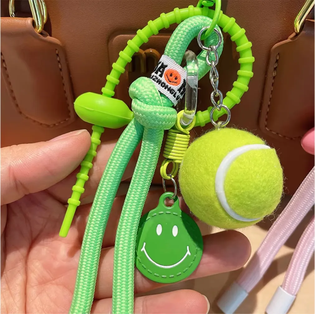 Keychains Decorative Colorful Smiling Tennis Car Keychain Creative ...