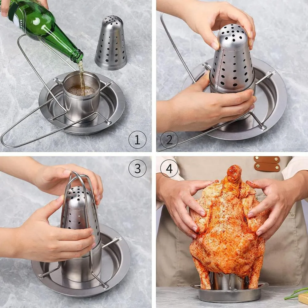 Beer Chicken Rack Bbq Beer Chicken Rack Stainless Steel Holder For Grill Vertical Beer ...