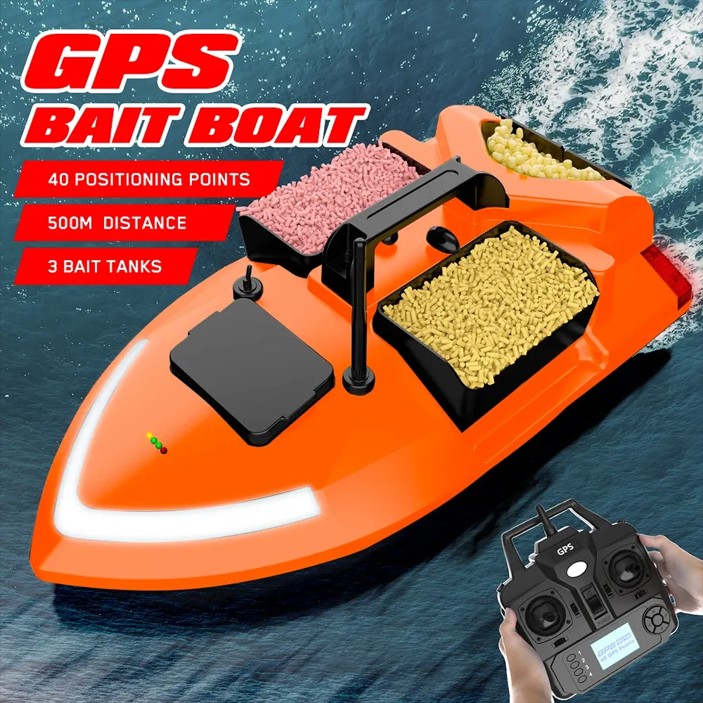 Bateau Appât Télécommandé 500m - 5200 MAh, Charge 2kg, LED, IP65 - Vert