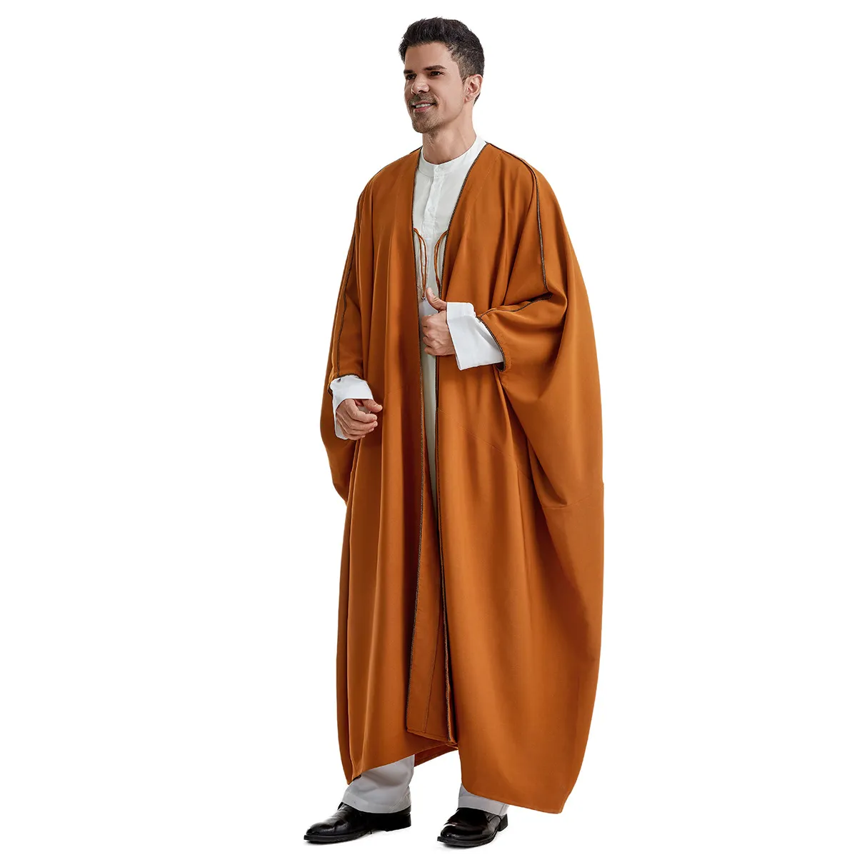 Robe Caftan Traditionnel Homme - Djellaba Musulmane Broderie Élégante, Confort Quotidien