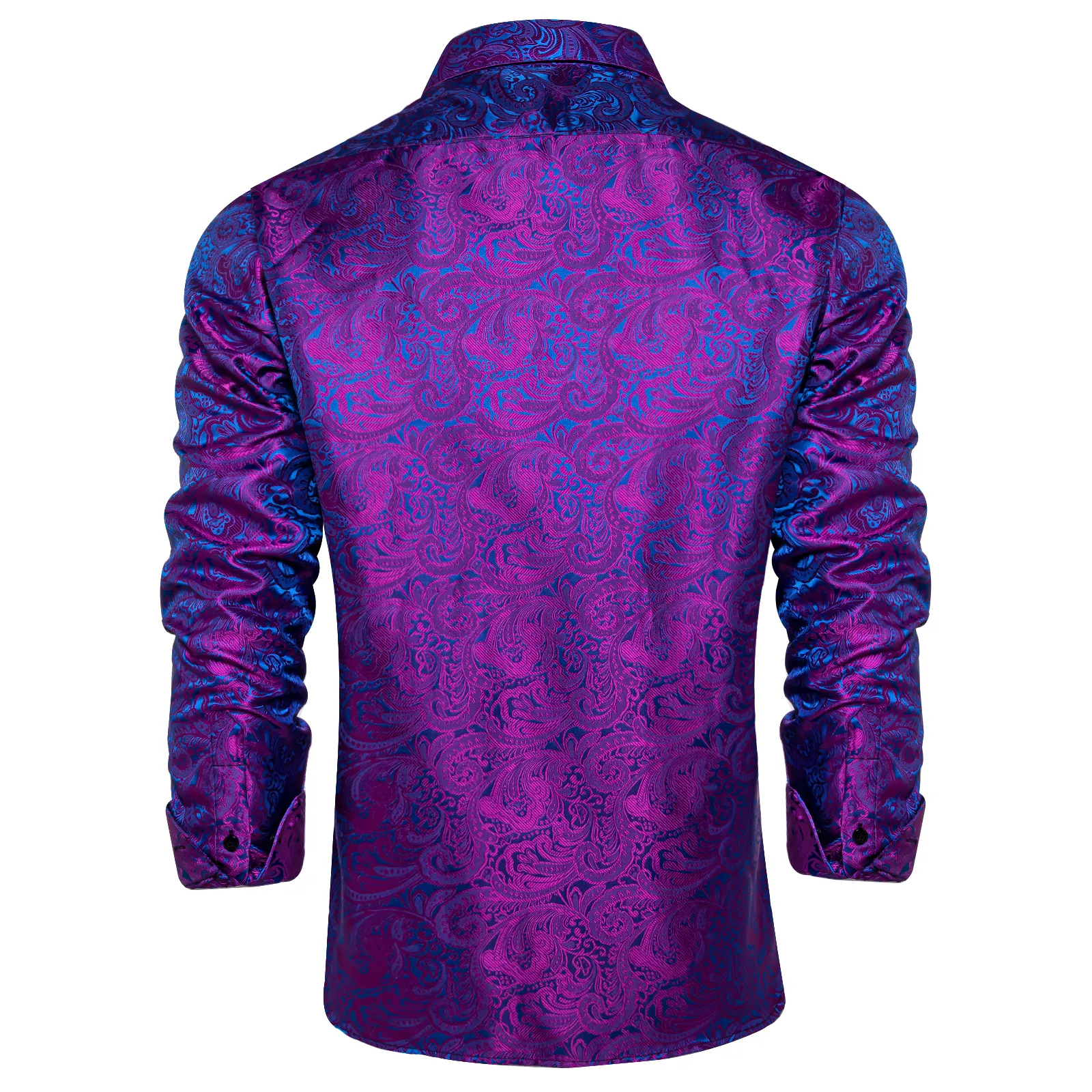 purple paisley dress shirt Button Down Shirts Paisley Long Sleeve Blue Purple Pink Fashion Mens Party Dress