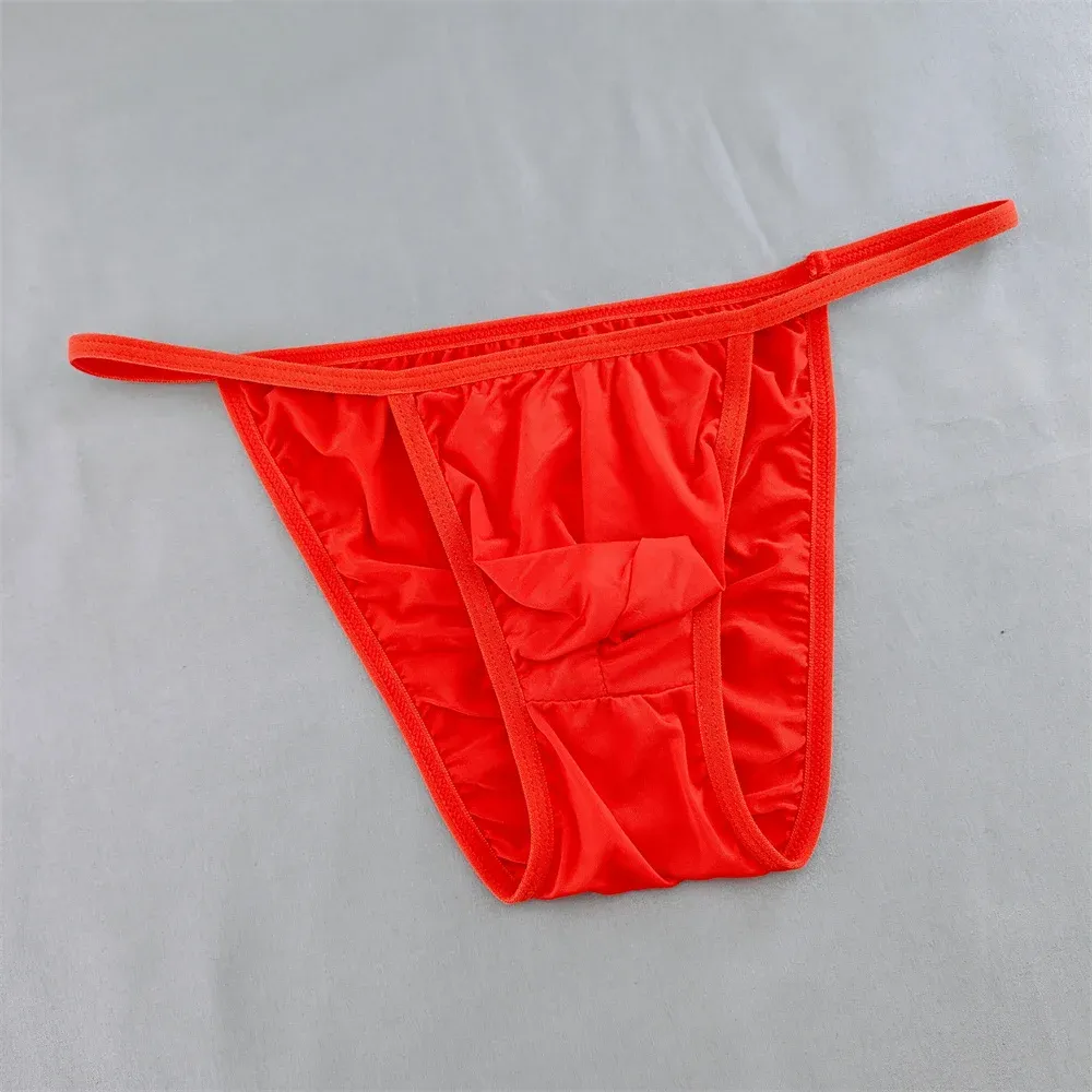 Calzoncillos Tampados Para Hombre, Ropa Interior Sexy De Seda De Hielo, Bragas Con Agujero De