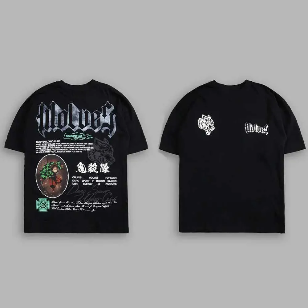 Wolves NFGU Tシャツ ブラック Mサイズ Wholesale NFGU Wolves 100% Cotton Oversized Hip Hop T Shirts