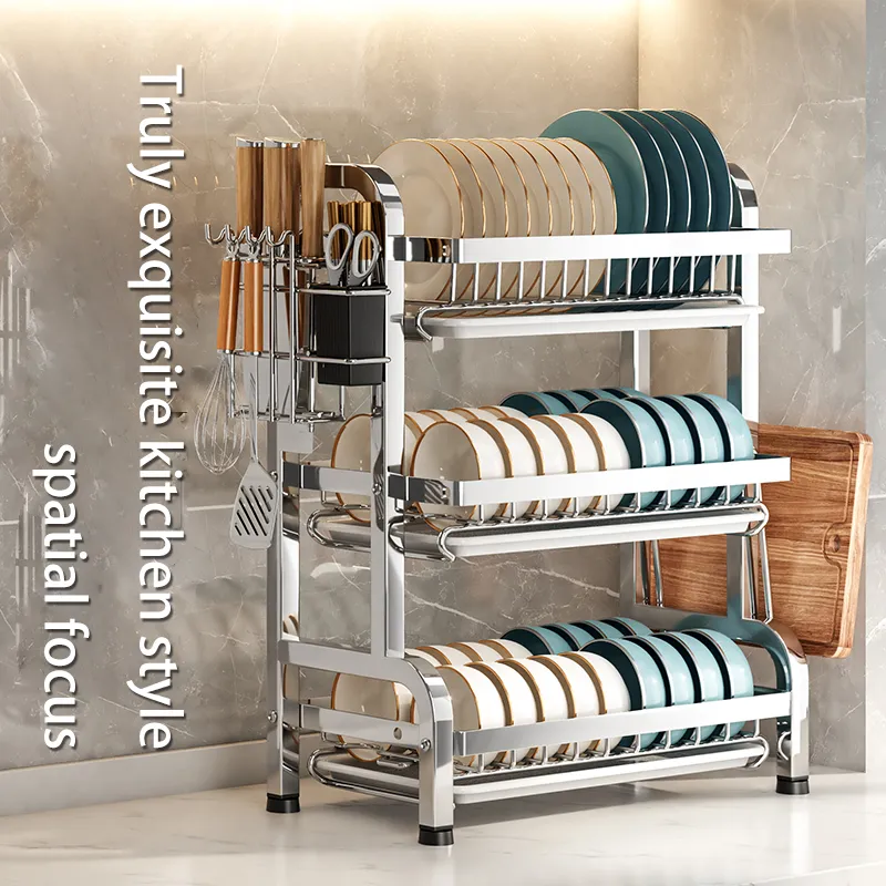 Save Big on Bulk Kitchen Organizer Dish Rack Kitchen Storage Rack Durable  Kitchen Organizer: Multipurpose Stainless Steel Dishware Racks For Plates 