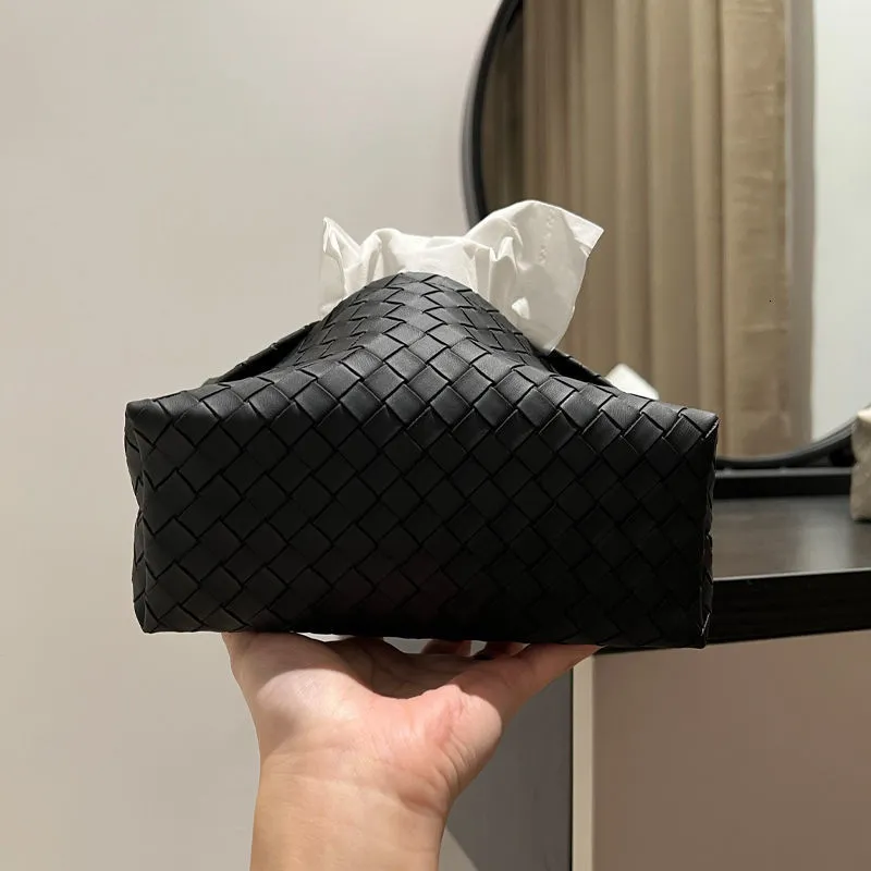 Porta Fazzoletti In Pelle PU Marrone | Contenitore Per Fazzoletti Da Auto E Casa | Apertura Magnetica | 253x140x95 Mm