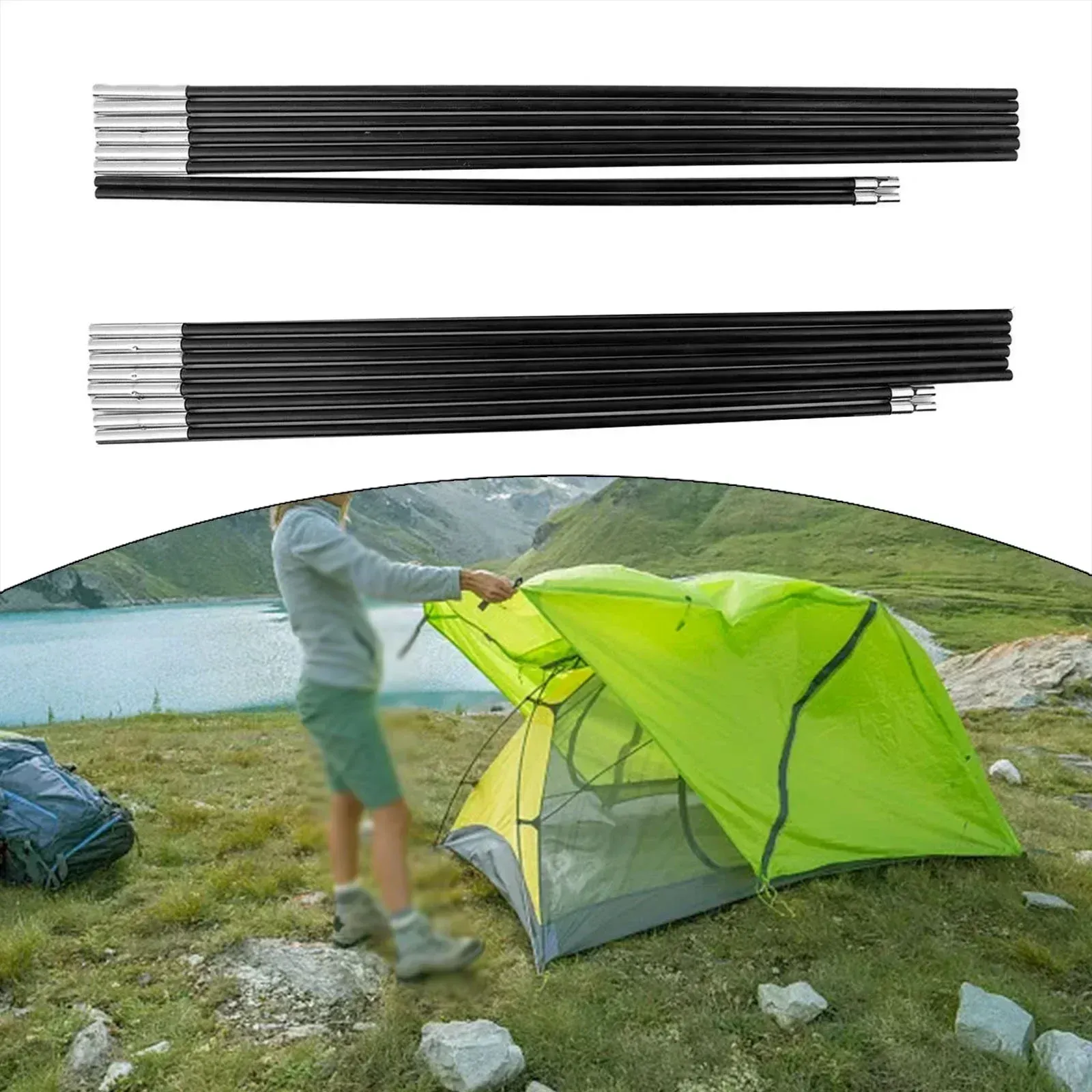 DBA 2M Tige D'Auvent, Poteau De Tente De Camping En Métal DA007 - Sport DBA 2M Tige D'Auvent, Poteau De Tente De Camping En Métal DA007 - Sport