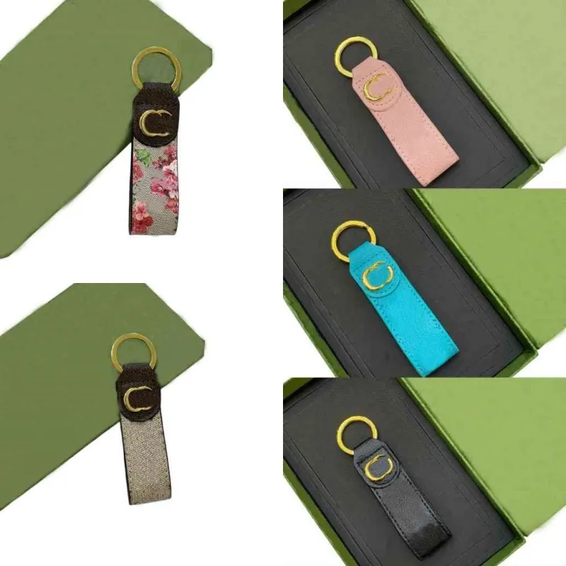 Rectangular Key Ring Keychains Brown Leather Keychain Rectangular Key Ring Fashionable Simple Dragonne ...