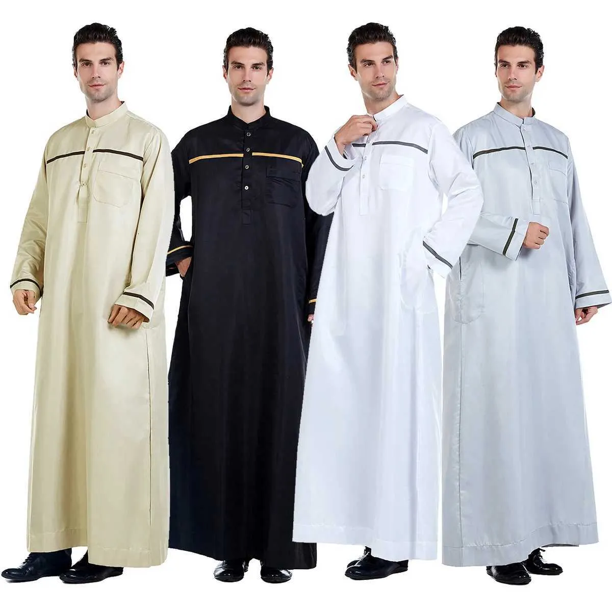 Middle East Mens Thobes Saudi Arabian Dishdasha Long Robe Islamic Jubba ...