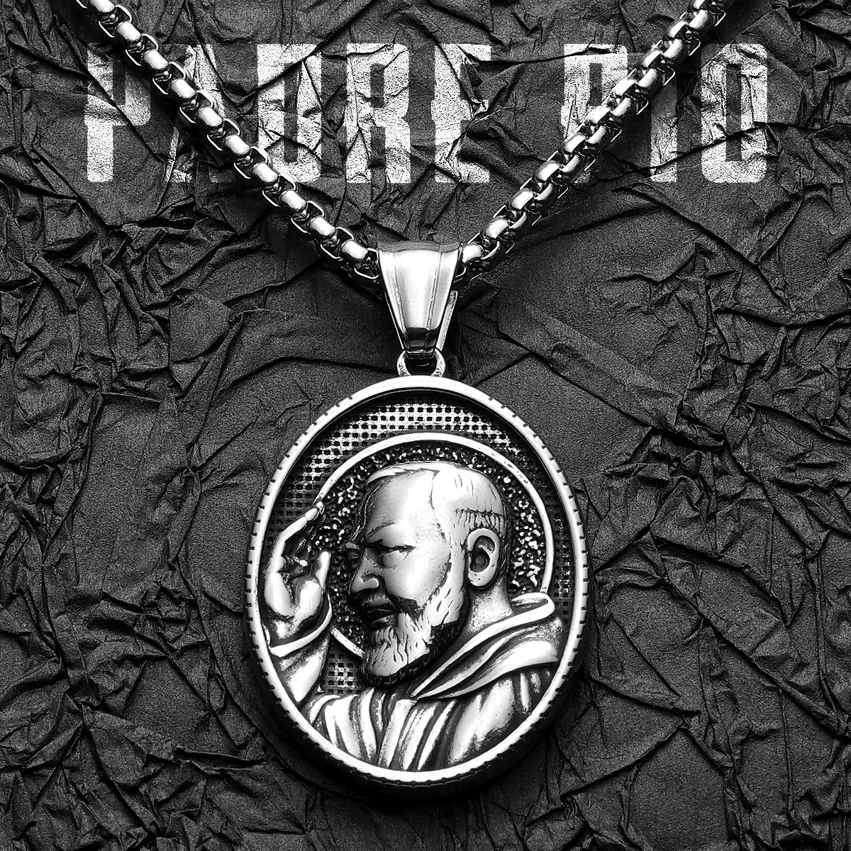 Vintage Stainless Steel Catholic Padre Pio Amulet... From Dhmallqueen ...