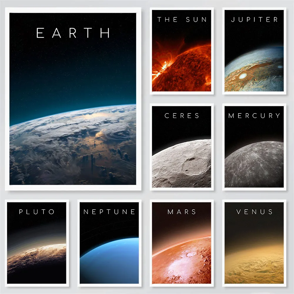 Solar System Planets Canvas Poster Educational Wall Art For Kids' Room ...