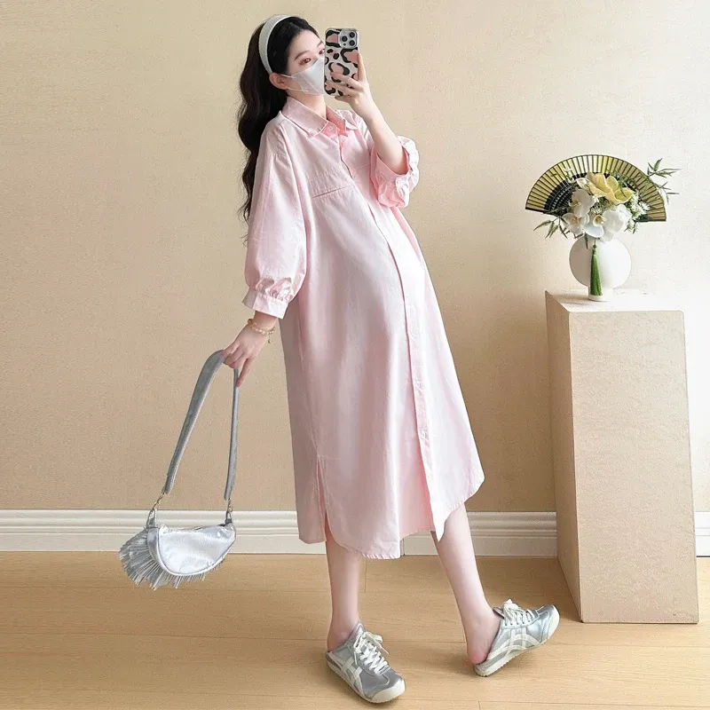 2025 Spring Maternity Cotton Dress Long Sleeve Turn-Down Collar Mid-Calf Casual Pregnancy Dress from Dhgate Dresses - price 30.08 2025 Spring Maternity Cotton Dress Long Sleeve Turn-Down Collar Mid-Calf Casual Pregnancy Dress from Dhgate Dresses - price 30.08