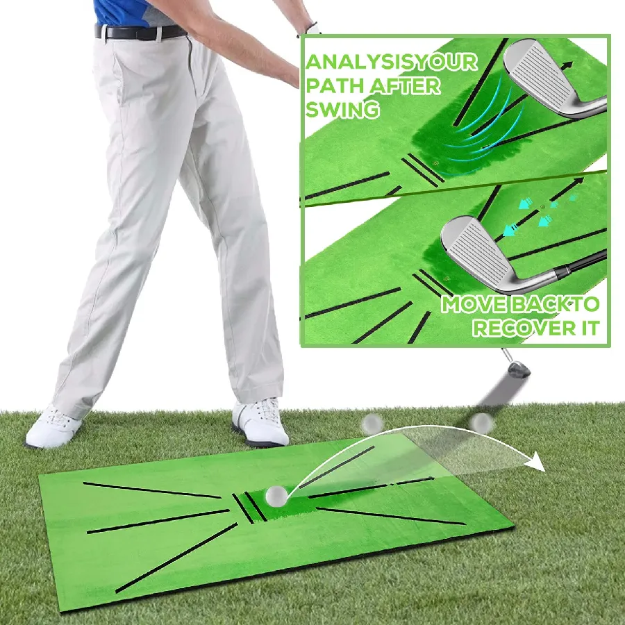 Tapis de suivi de swing de golf, mini tapis d'entraînement de golf, tapis de suivi de swing, tapis de détection de trajectoire de frappe, aides à l' entraînement de golf