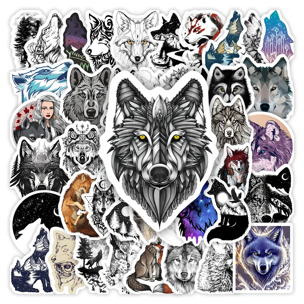Wolf Icon Sticker Cool Cartoon Wolf Stickers Waterproof Forest Animal... From Dh912732018 ...