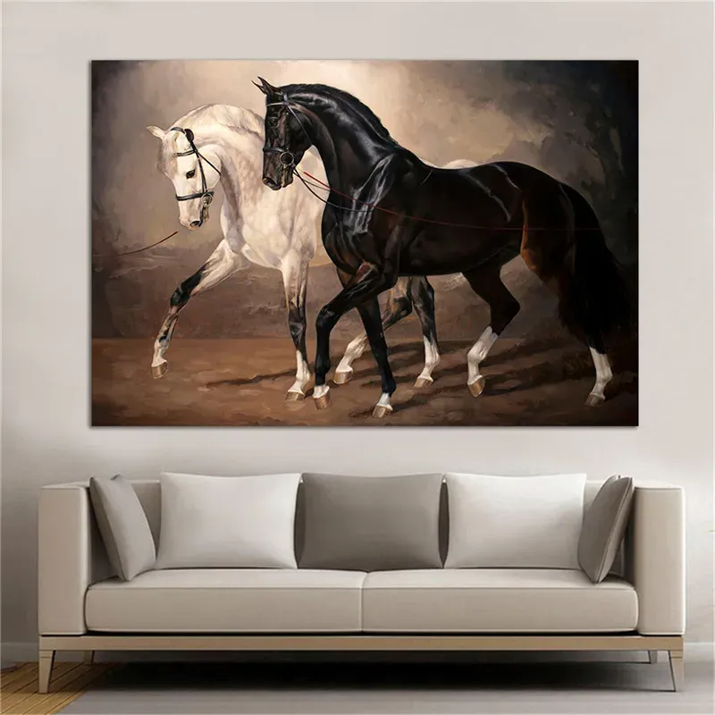 Modern Black And White Horse Canvas Wall Art Animal... From Dh912603111 ...