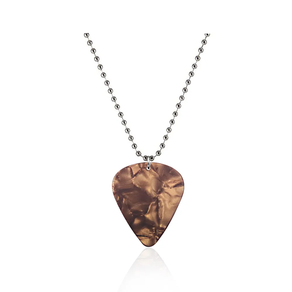 Collier Eddie Munson - Pendentif Médiator De Guitare Stranger Things - Rouge Et Argent