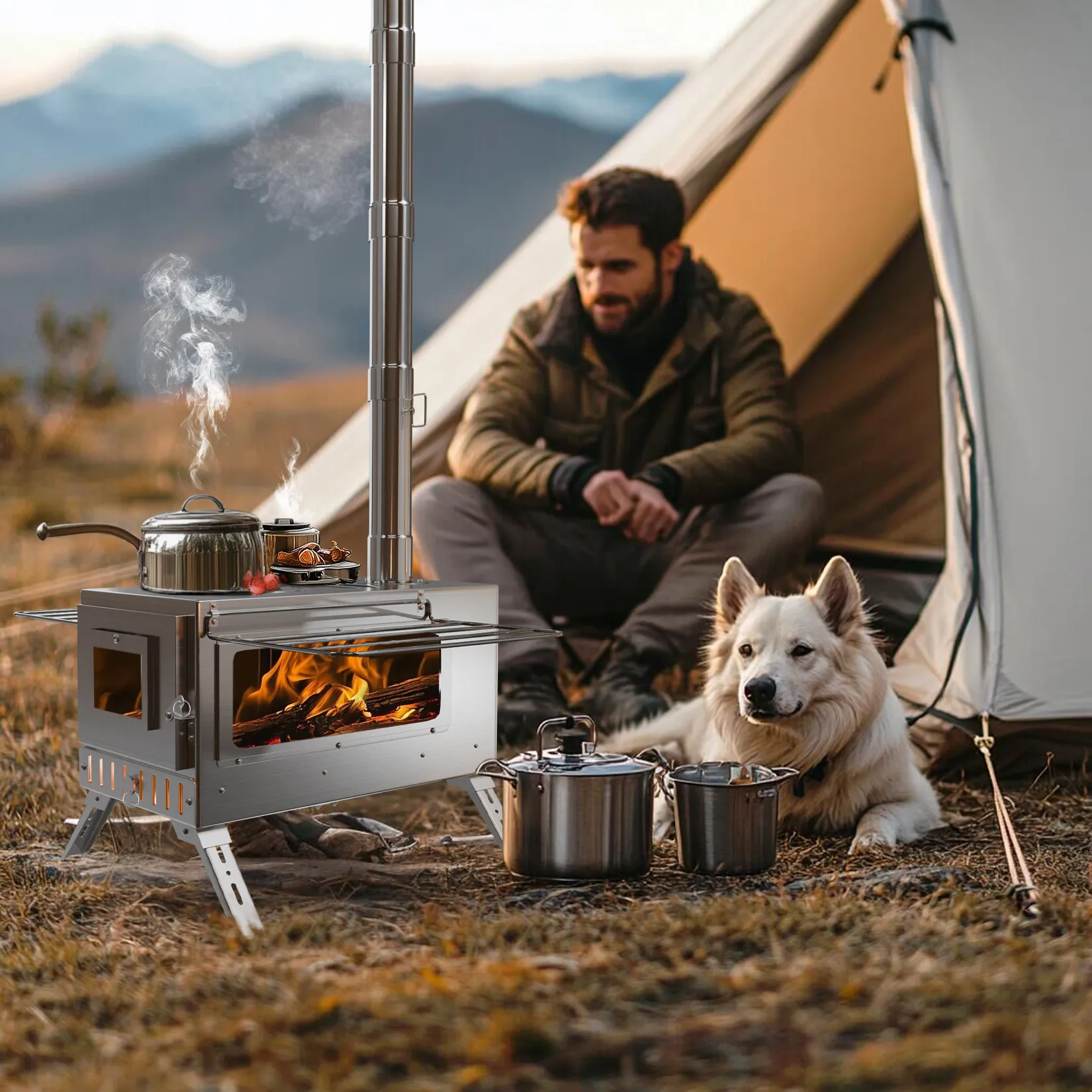 ESTINK Chauffage extérieur portable voyage tente de camping Hot Cover