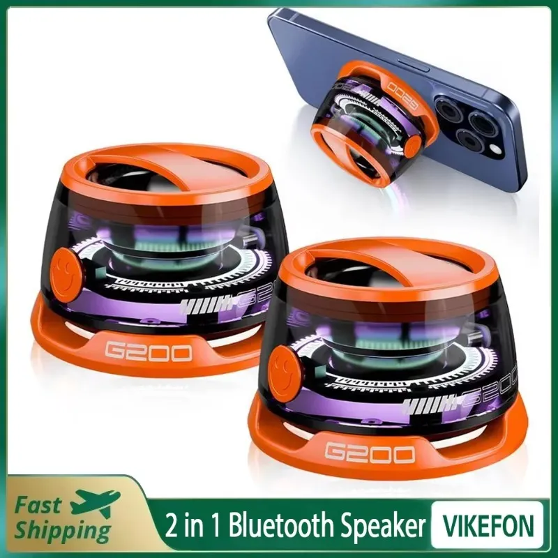 Opansten Enceinte magnétique portable Bluetooth G200 RGB avec éclairage BT5.3, mini enceinte, autonomie de 7 heures, support pour téléphone_voghion.com