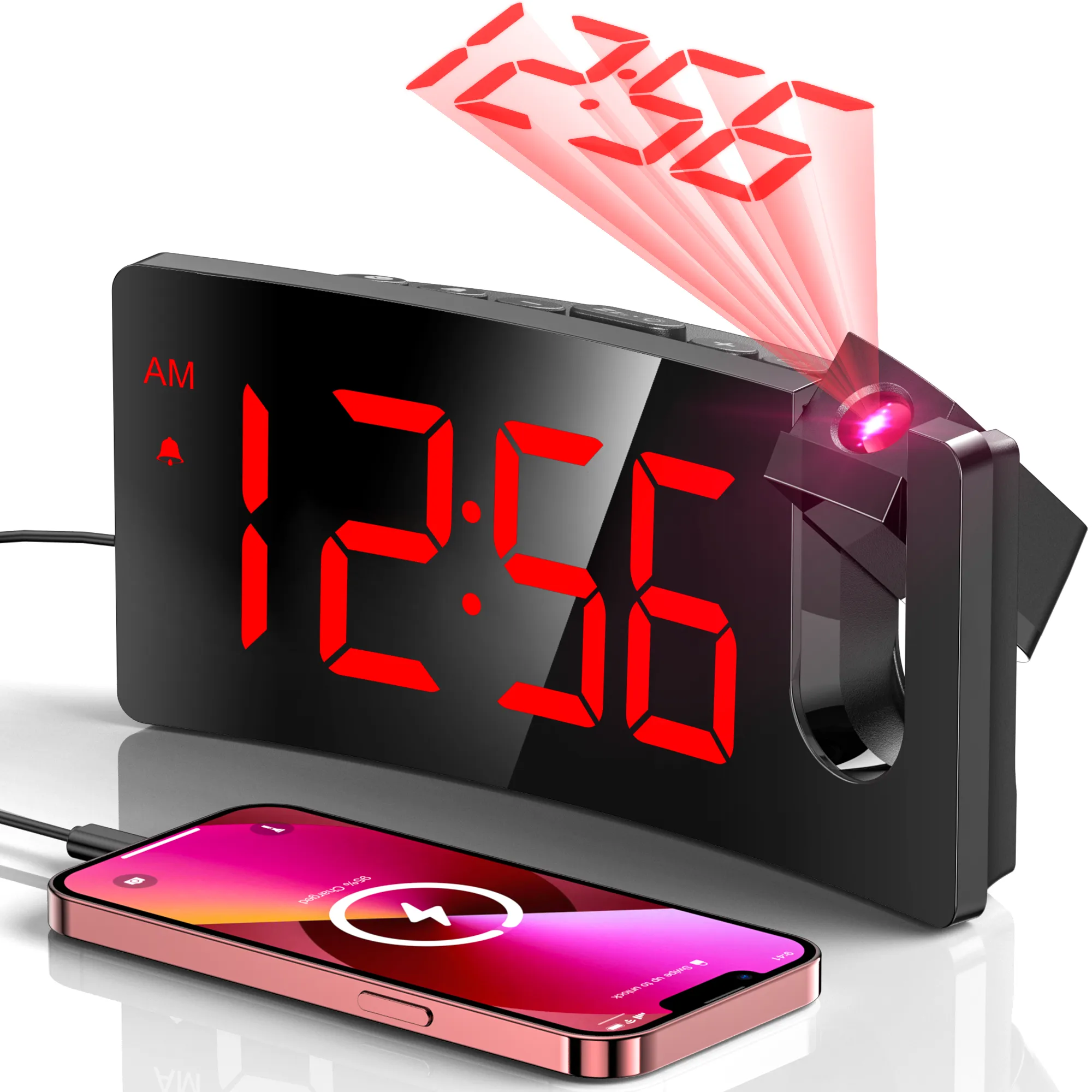 Clock De Alarma De Proyección MPOW, Reloj Digital Para Dormitorio