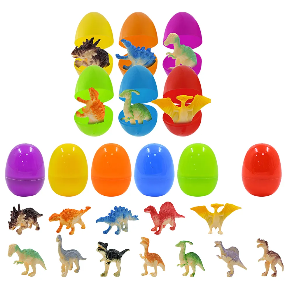 Huevos De Pascua Con Dinosaurios Squishy – 12 Piezas De Plástico Para Rellenar, Ideales Como Sorpresas Y Regalos