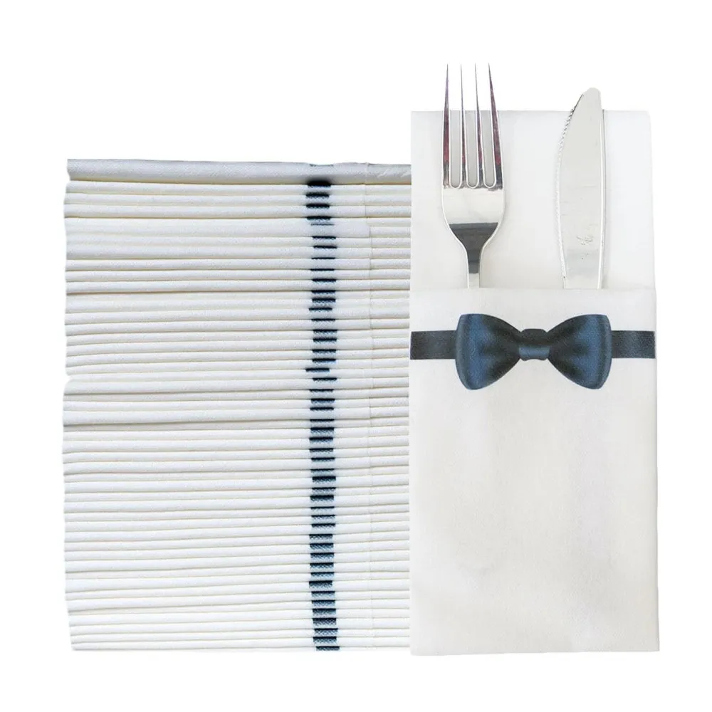 Servilletas De Papel De Corbata De Boda De 50 Piezas 40*40 Cm De Tela  Prepolteada Desechable Como Servilletas Con Bolsillo De Cubierta  Incorporada Para Boda De 30,41 € | DHgate, image size:1000x1000