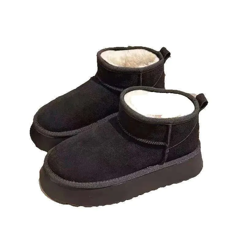 35-41Free Shipping New Designer Casual Women Thick Soled Short Sleeved Snow Boots In Winter Versatile With Thick Fleece_voghion.com