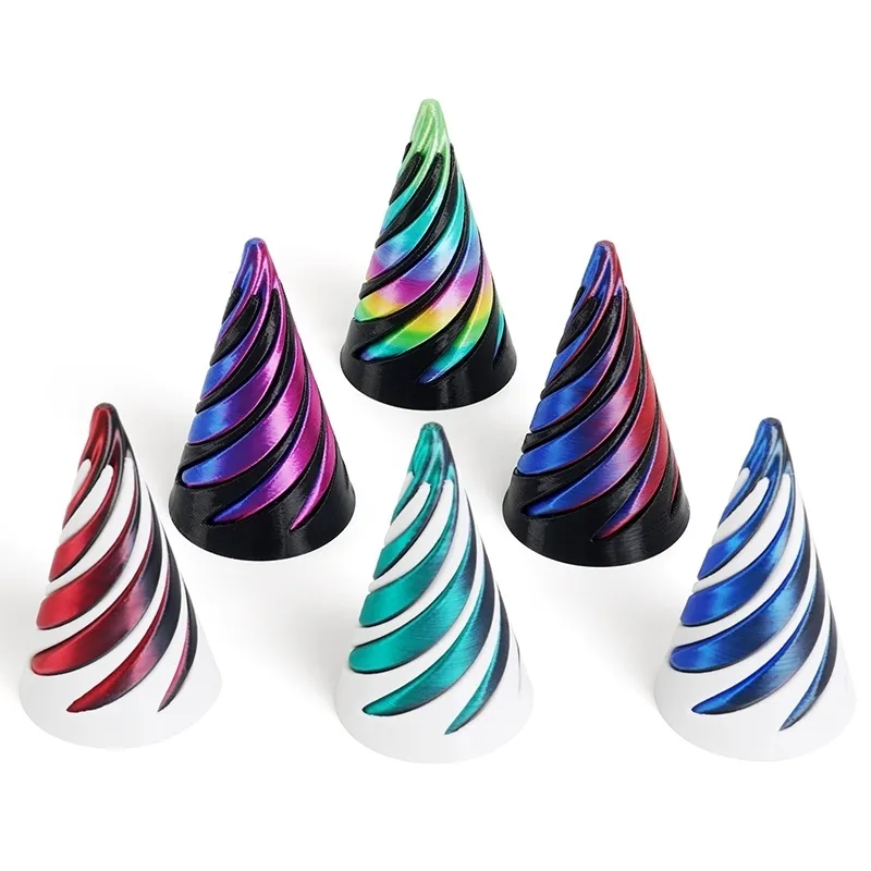 Set De 6 Conos Imposibles 3D – Juguete Antiestrés En Forma De Pirámide Espiral, Ideal Para Escritorio, Viajes Y Regalos Para Adultos Y Niños