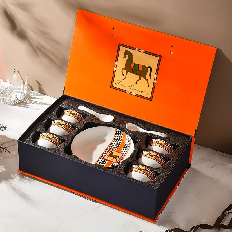High End Ceramic Horse Dinnerware Set With Bowl,... 