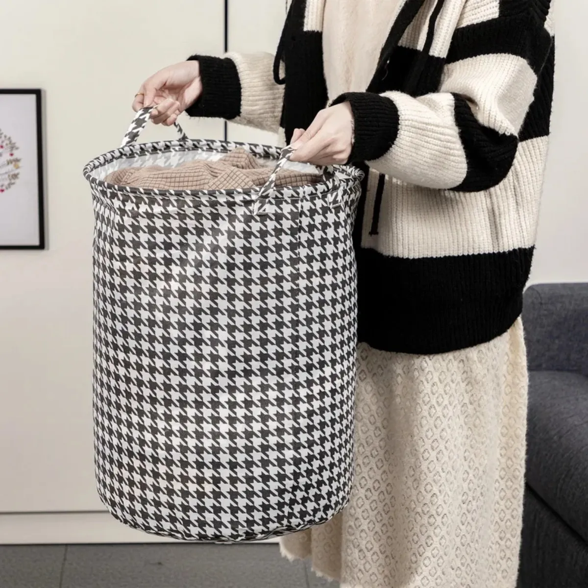 NGHSDO Cesto Ropa Sucia Gran Canasta De Lavandería Impermeable Ropa Sucia Curtper Para La Cesta