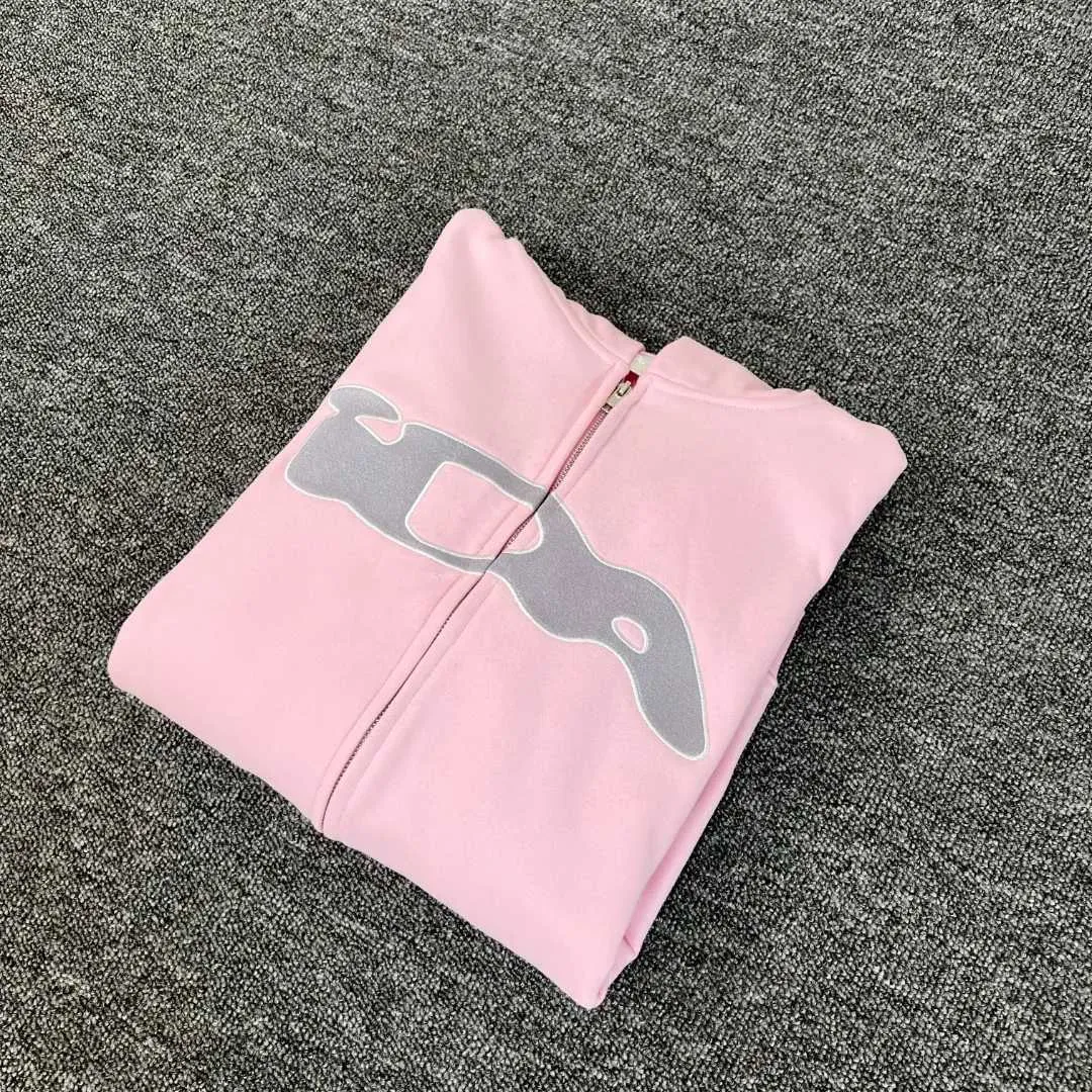 Pink Embroidery Ida.Sply Zip Hoodie Men Women 1 1 From 17,96
