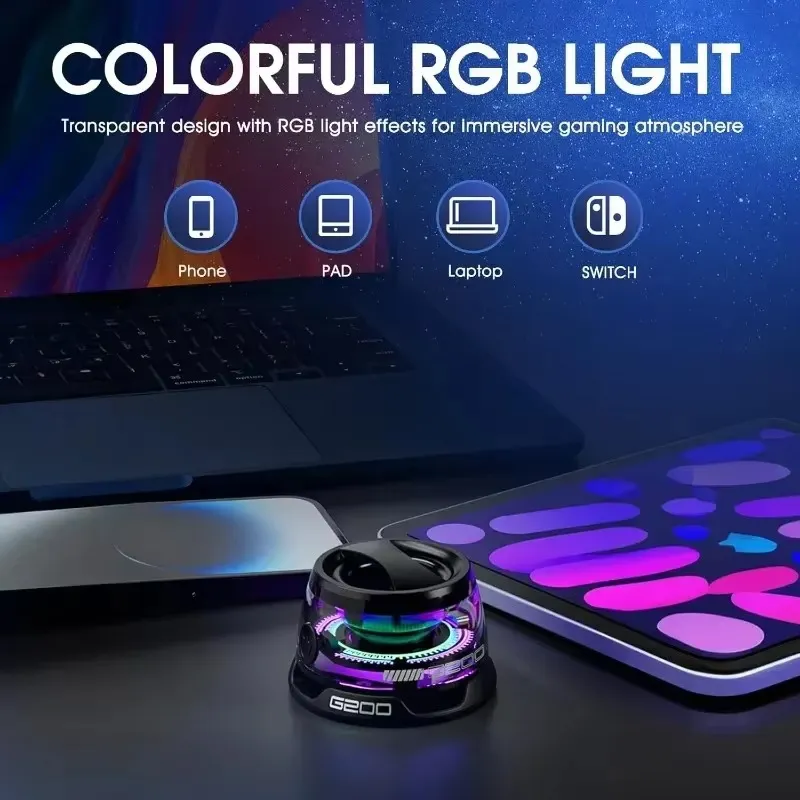 Opansten Tragbarer Bluetooth-Lautsprecher G200 mit RGB-Beleuchtung, Magnetfunktion, Bluetooth 5.3, Mini-Soundbox, 7 Stunden Wiedergabezeit, Handyhalterung_voghion.com