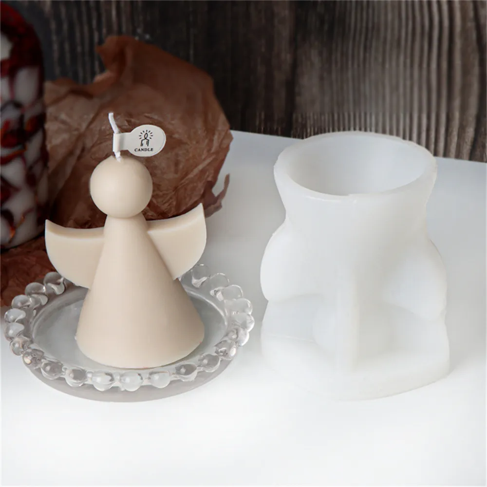 LdawyDE Stampi in silicone,3D ali di angelo portacandele ornamenti in silicone alimentare stampo di sapone stampi per la conservazione, morbido e facile da rilasciare
