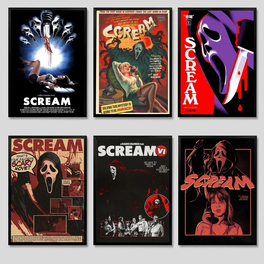 Movie S ScreaM Poster Kraft Club Bar Paper Vintage Posters Wall Art ...