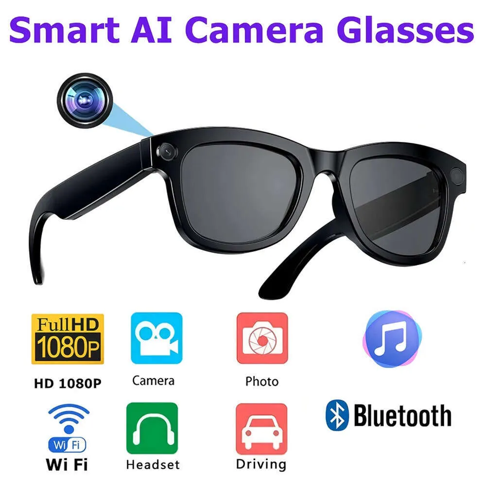 Occhiali Smart Con Fotocamera 8MP E AI | Funzioni Di Traduzione, Riconoscimento Immagini, Chiamate E Musica | Lenti Filtro Luce Blu IP65 | Batteria 300mAh Per 7 Ore Di Autonomia