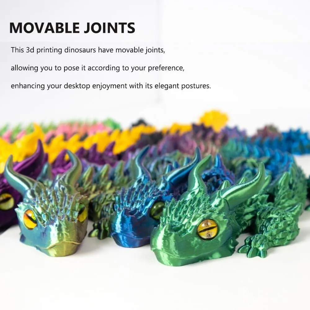 Dragon Toys – 3D Geprinte Vliegende Draak Met Beweegbare Gewrichten – Bureau Decoratie Of Speelfiguur