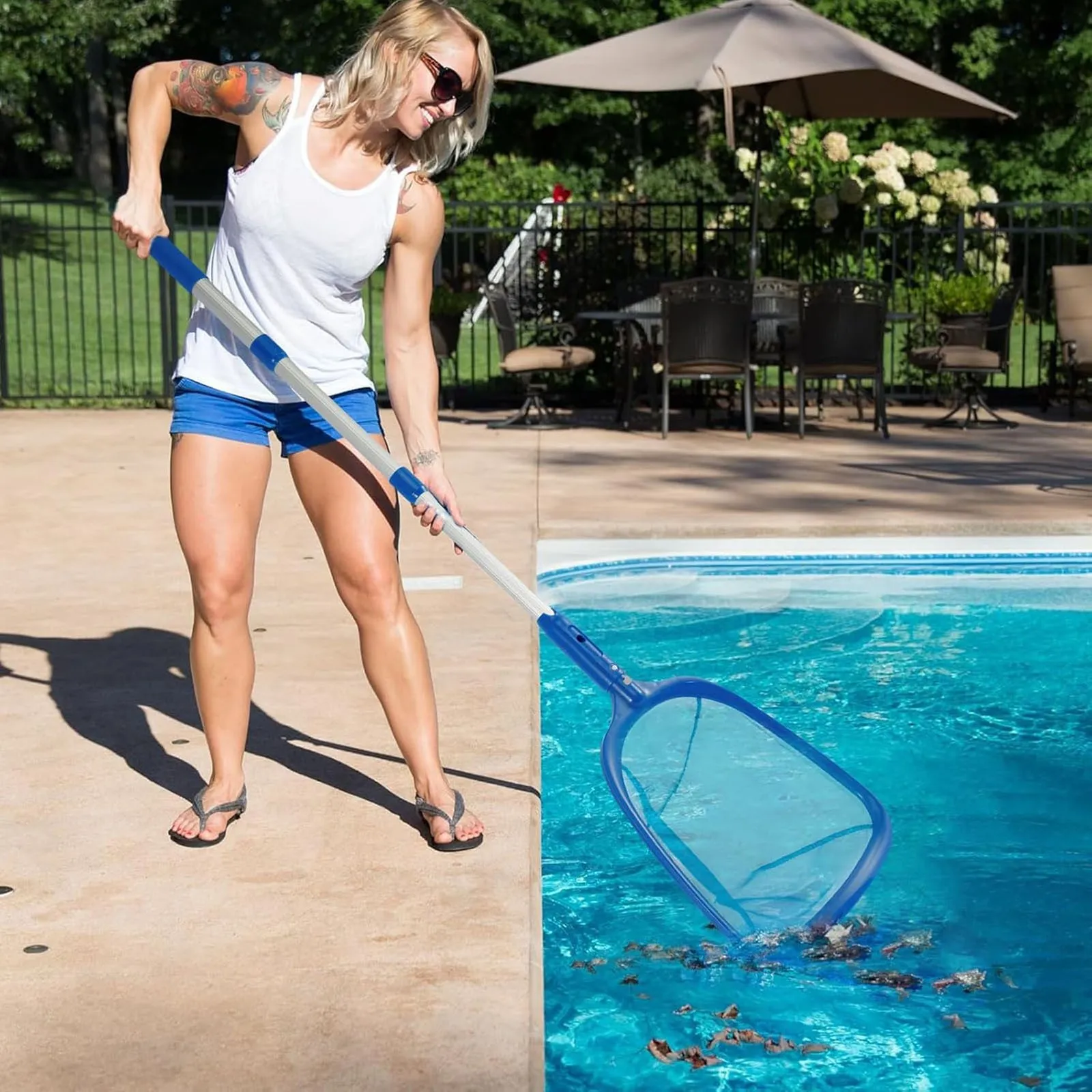 Reti Di Superficie Per Piscina, Raccolta Foglie Di Superficie, Rete Di Pulizia Skimmer Per Foglie A Rete Per Piscina 88534532