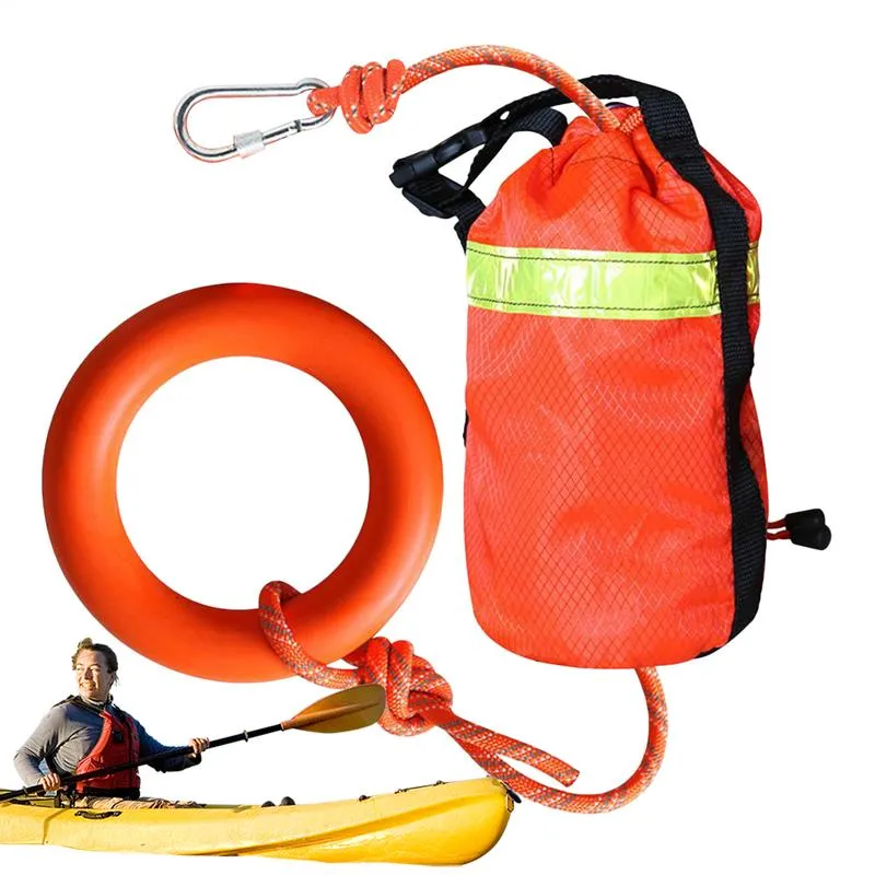 Water Rescue Rope Launcher Throw Rope 16m Water Rescue Floating Rescue Ropes Professional Rafting ...